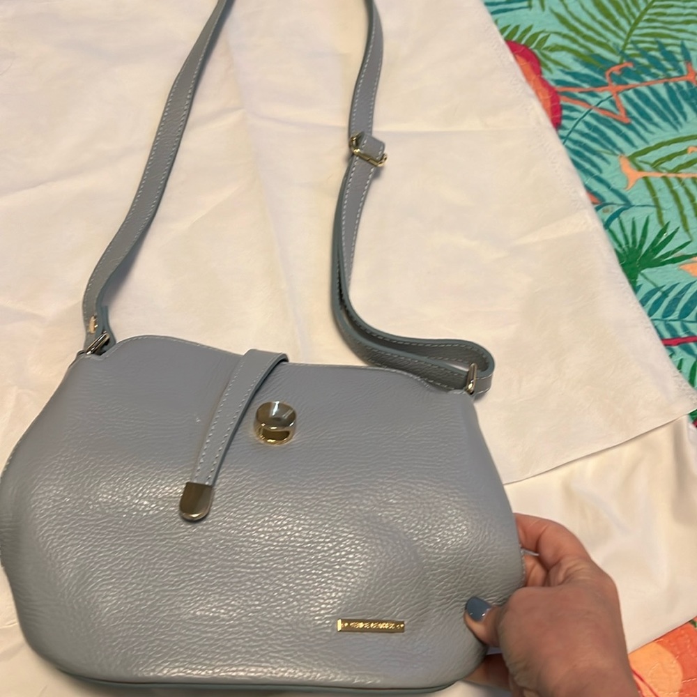 Baby blue Leather purse from Venice.